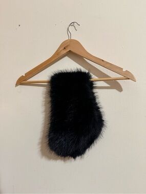 Zara Black Faux Fur Scarf Wrap